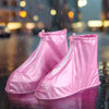 Plastic Shoes Cover Reusable Anti-Slip Boots Zippered Overshoes Covers Transparent Waterproof Snow Rain Boots for Kids / Adult Shoes, for Rainy Season (1 Pair / Pink)