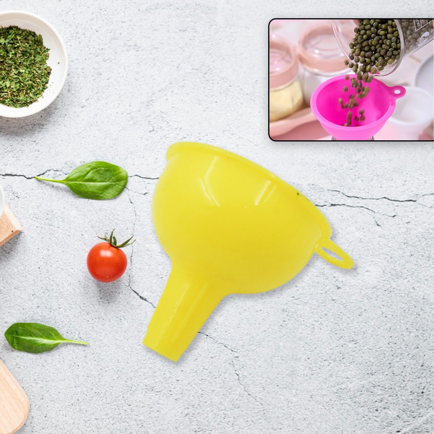 Food-Grade Silicone Funnel: Safe & Easy Transfer for Liquids & Grains (1 Pc)