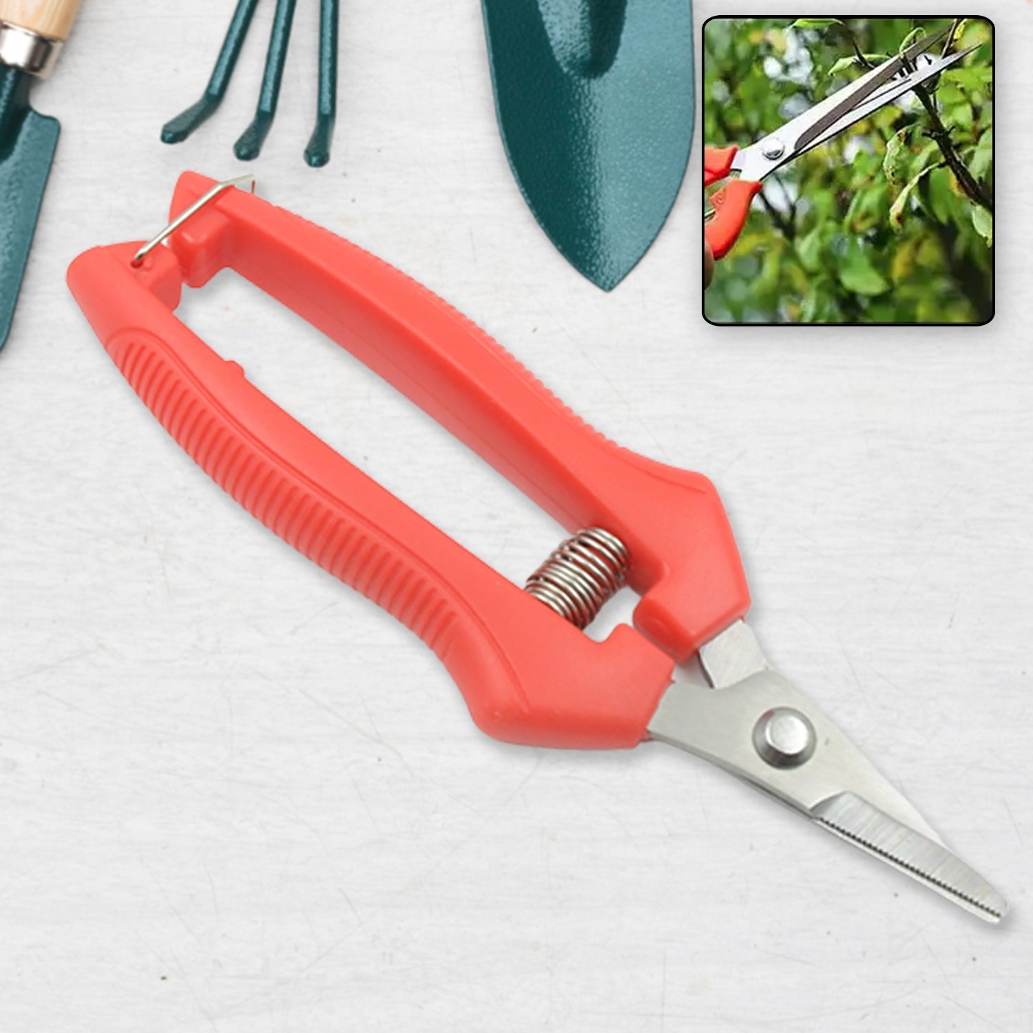 Heavy Duty Stainless Steel Cutter, Non‑slip Trimming Scissors Durable Not Easy To Wear for Gardening Pruning Of Fruit Trees Flowers and Plants (With Plastic Packing)