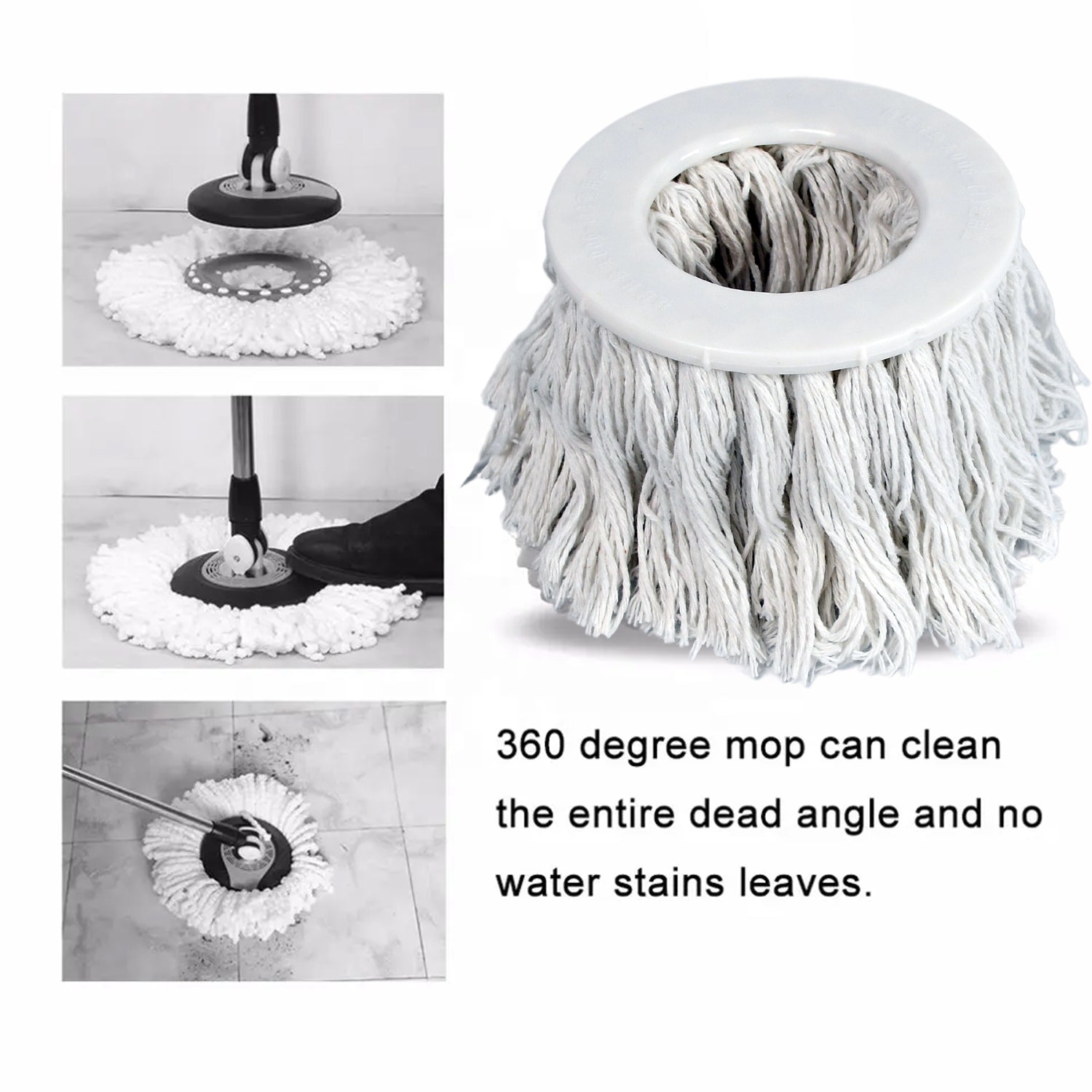 1115 Microfiber Spin Mop Replacement Head Round Shape Standard Size Spin mop Refills For All Type Mop Use 