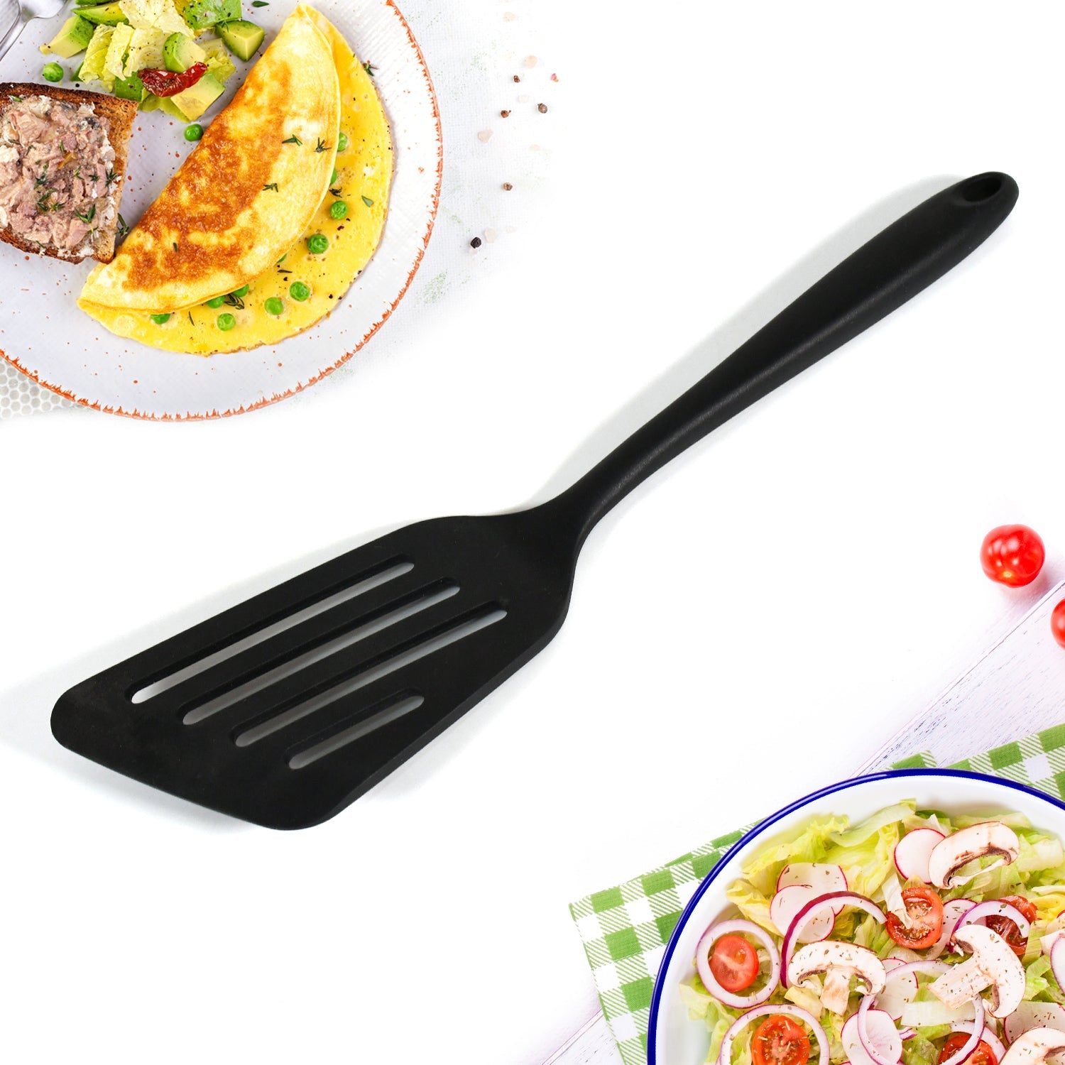 Multipurpose Silicone Spoon, Silicone Basting Spoon Non-Stick Kitchen Utensils Household Gadgets Heat-Resistant Non Stick Spoons Kitchen Cookware Items For Cooking and Baking (1 Pc)