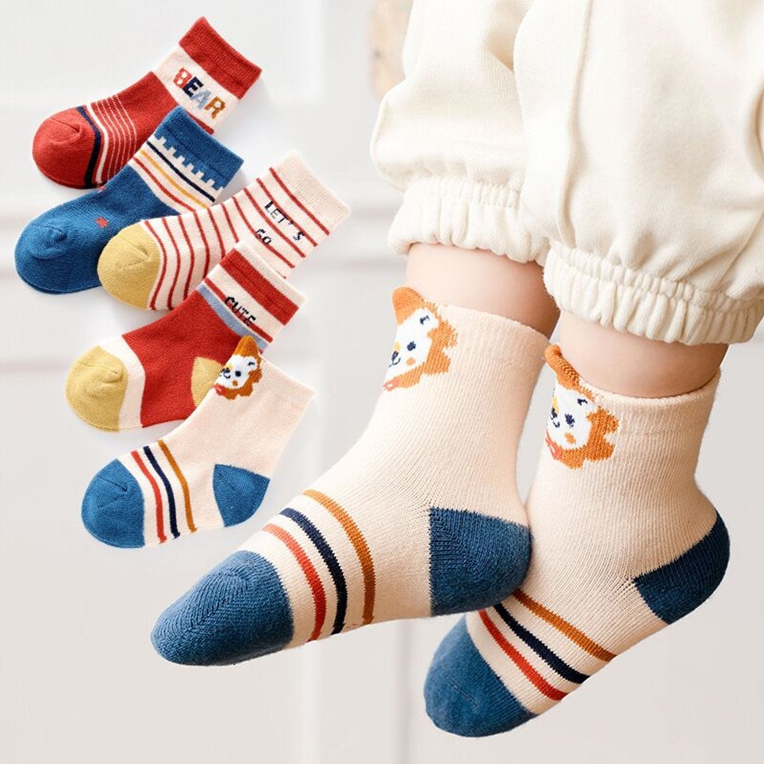 7303 Socks Breathable Thickened Classic Simple Soft Skin Friendly For Kids 