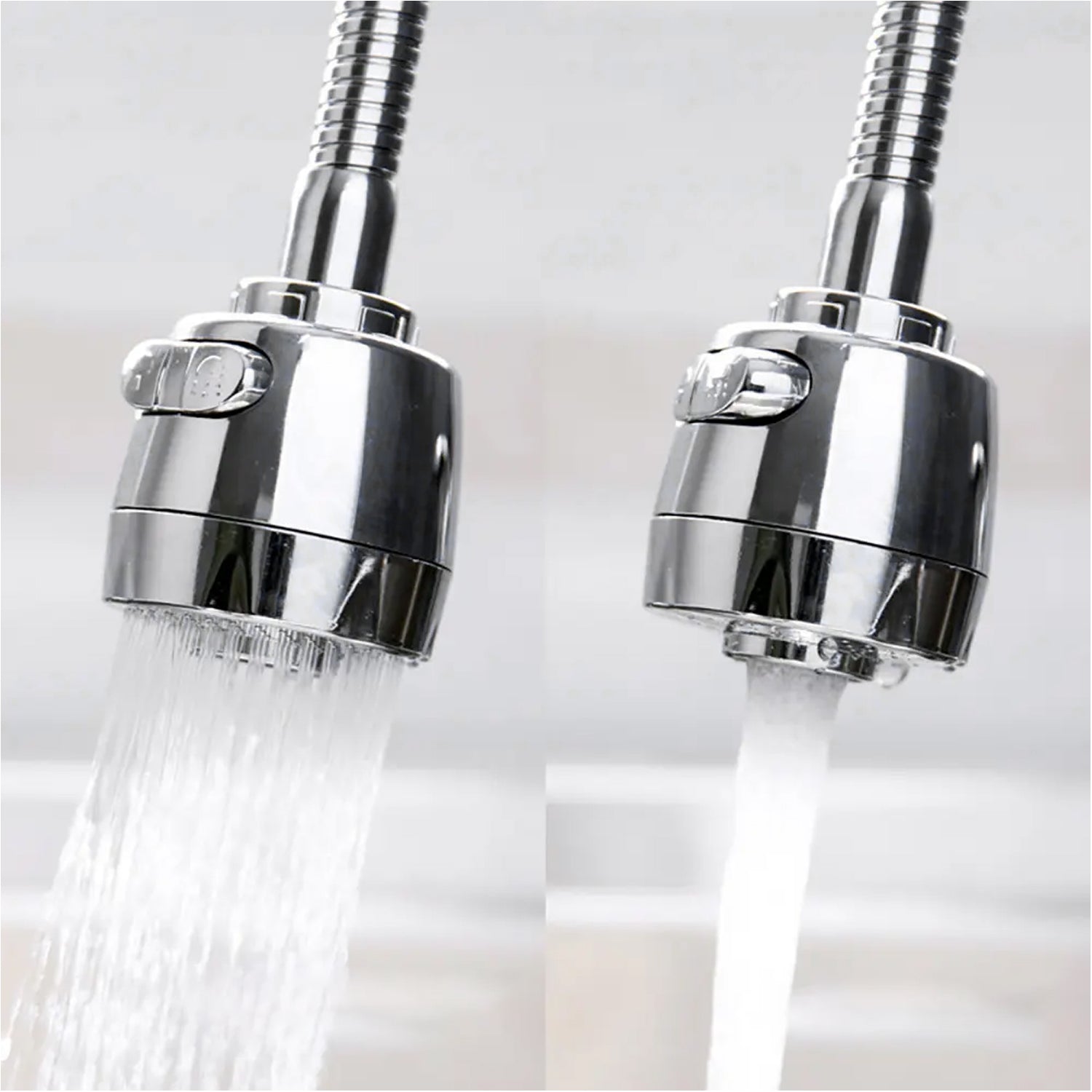 Water Faucet Sprayer Swivel Faucet Head, Spray Splash-Proof 360 ° Rotatable Spray Head Adapter Anti -Splash Tap Booster Shower & Water Saving Adjustment for Multifunctional for Home Bathroom, Kitchen Plastic vs Steel (18 Cm)