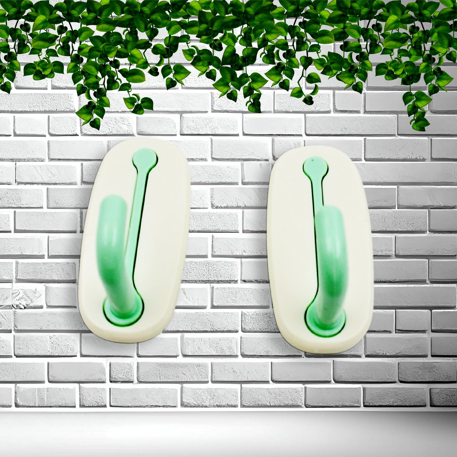 Fancy Self Adhesive Printed Waterproof Adhesive Strong Wall Hook (2pc)