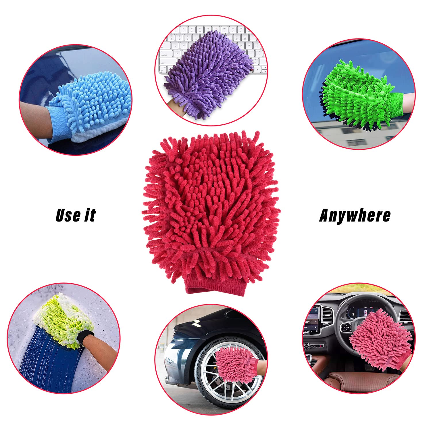 double sided microfiber hand glove duster (Mix Color)