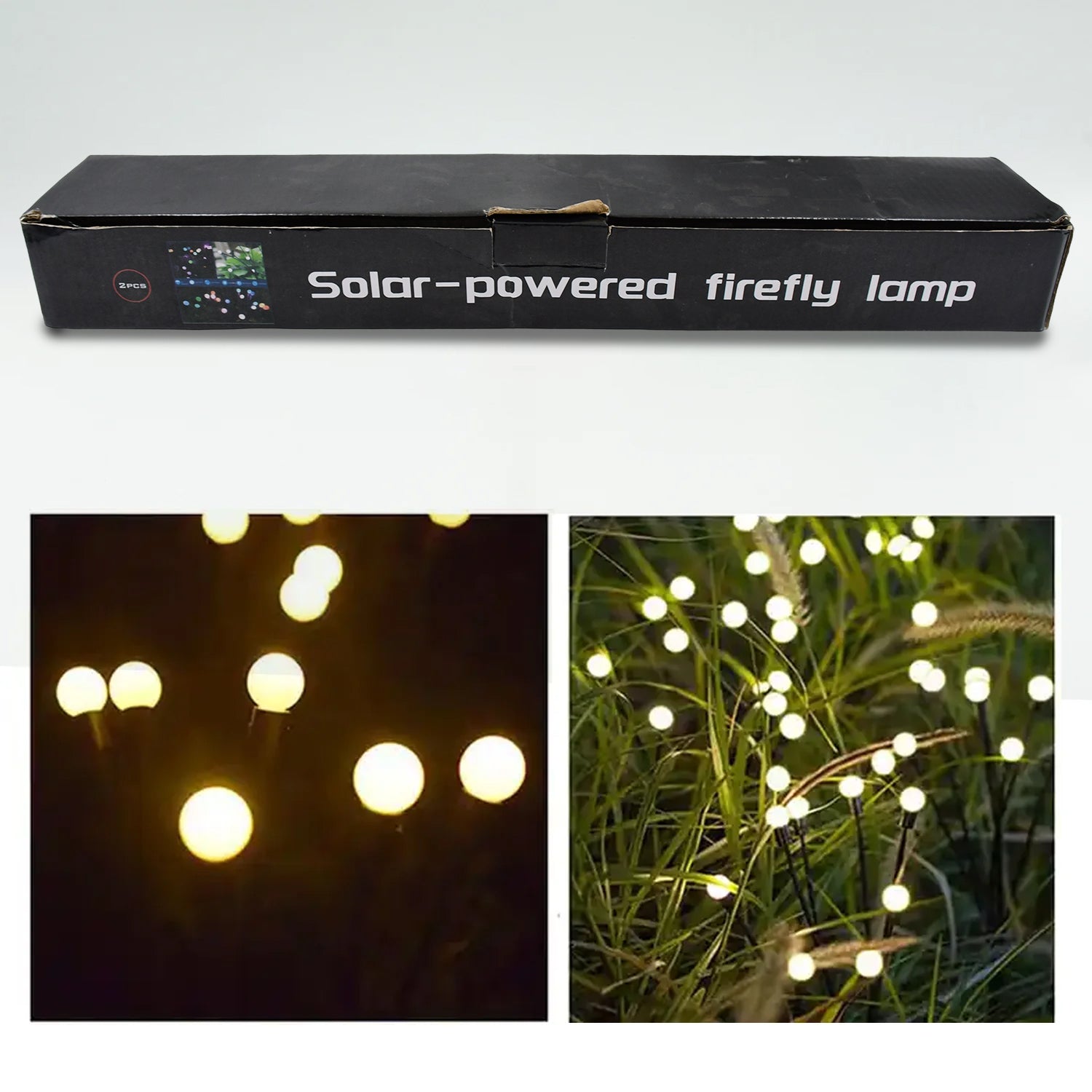 Solar Garden Lights, Solar - Powered Firefly Lamp, New Upgraded Solar Firefly Lights Outdoor Waterproof, Solar Outdoor Decorative Lights for Yard Gardening Patio Backyard Pathway Décor (2 PCS Set 12 LED (Warm Light))