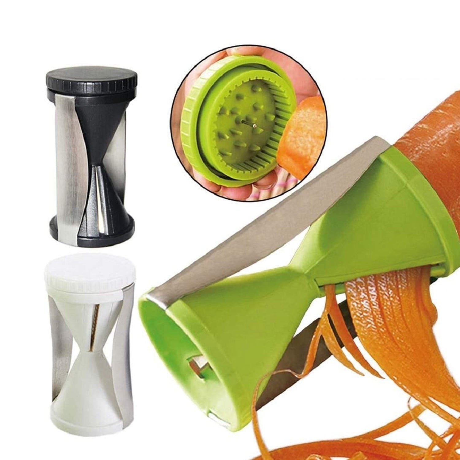 Portable Spiralizer Vegetable Slicer Handheld Spiralizer Peeler Stainless Steel Spiral Slicer For Salad Vegetables Fruit Slicer