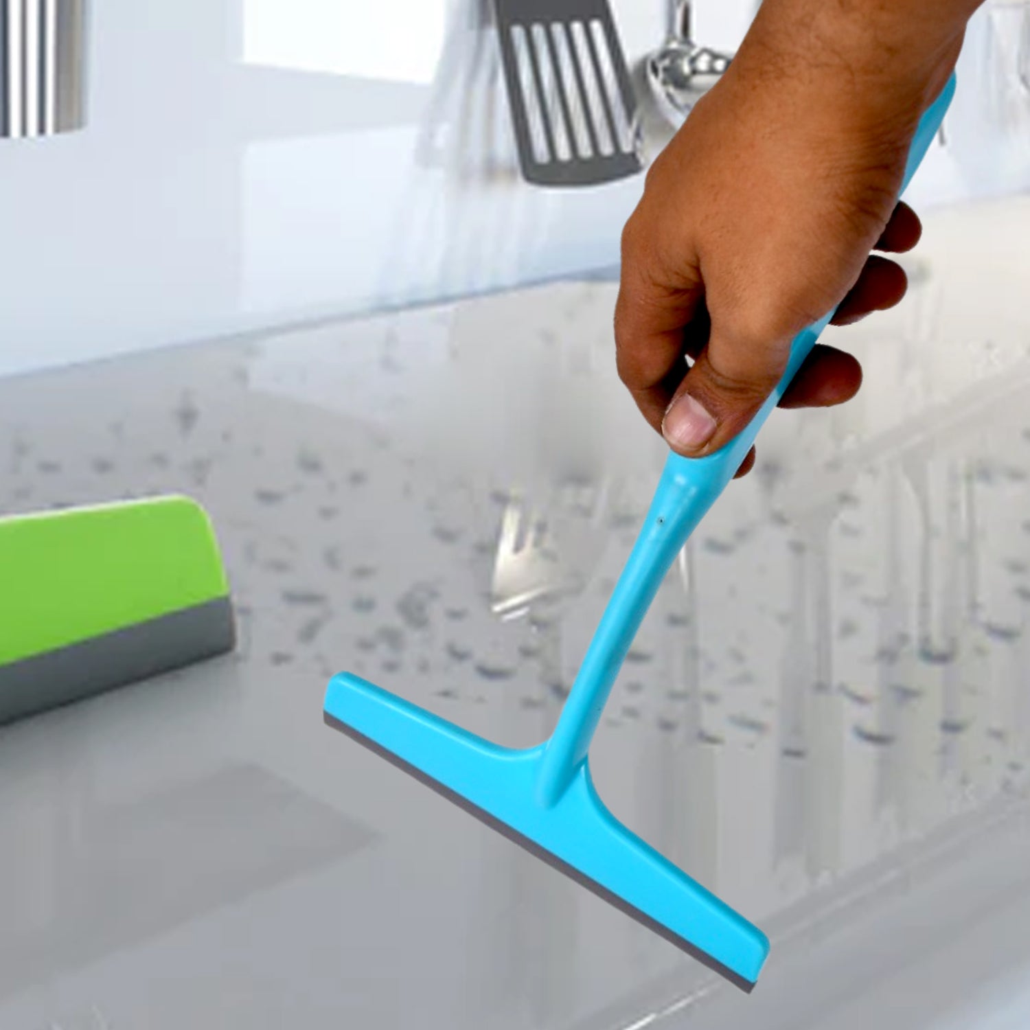 8706A Kitchen Platform and Glass Wiper No-Dust Broom, Long Handle, Easy Floor Cleaning. 