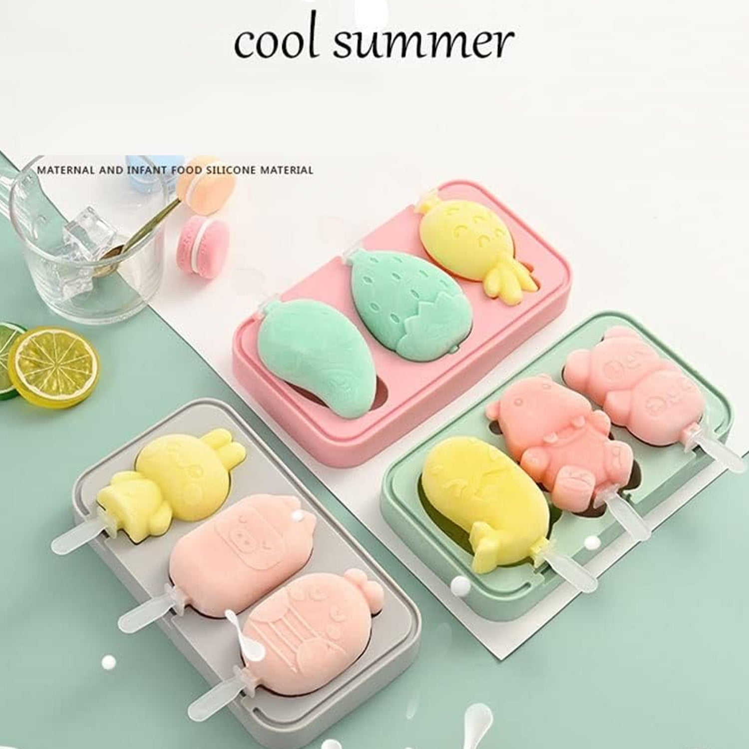 Silicone Popsicle Molds, Reusable Ice Cream Molds With Sticks And Lids. A Must-Have Popsicle Mold For Summer.