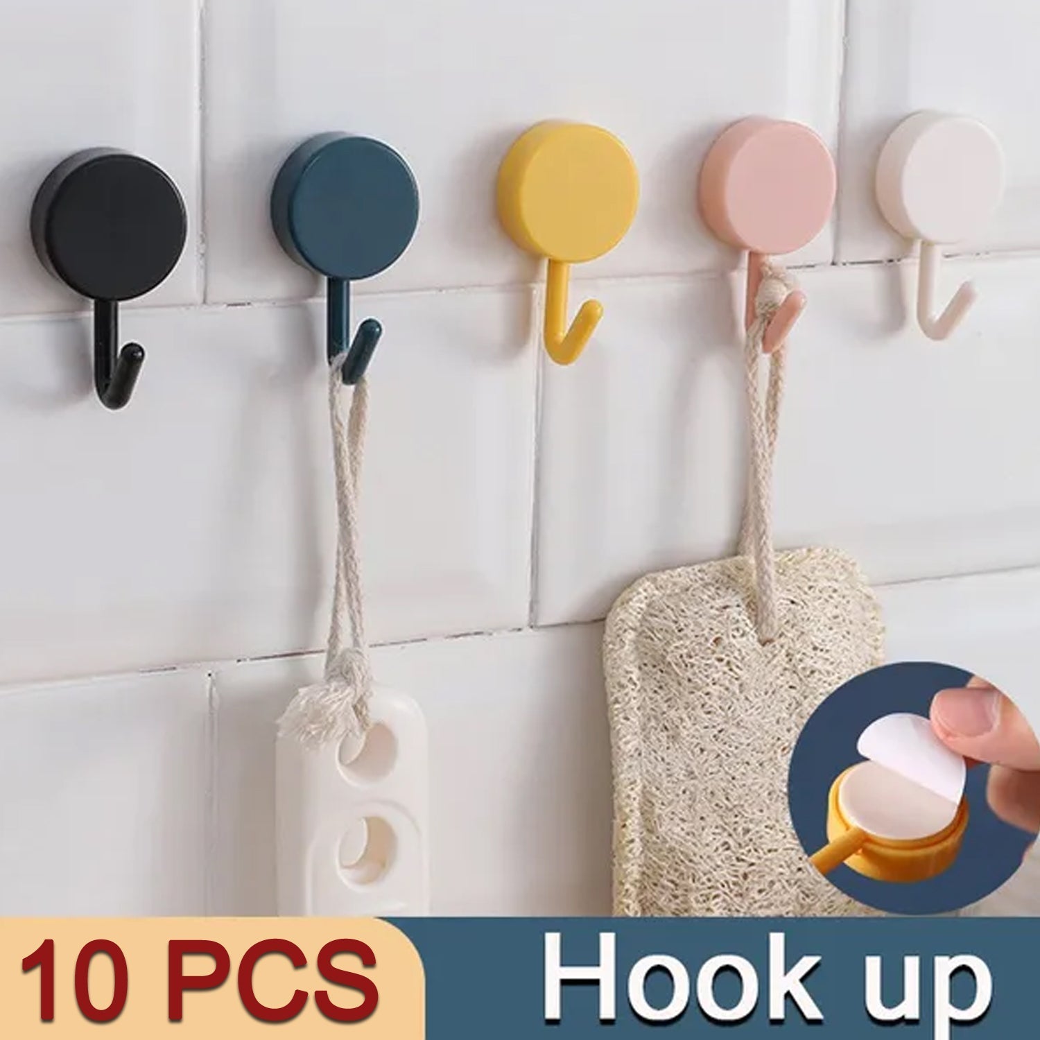 7472 Self Adhesive Sticky Hook, Small Wall Hooks ( 10pc ) 