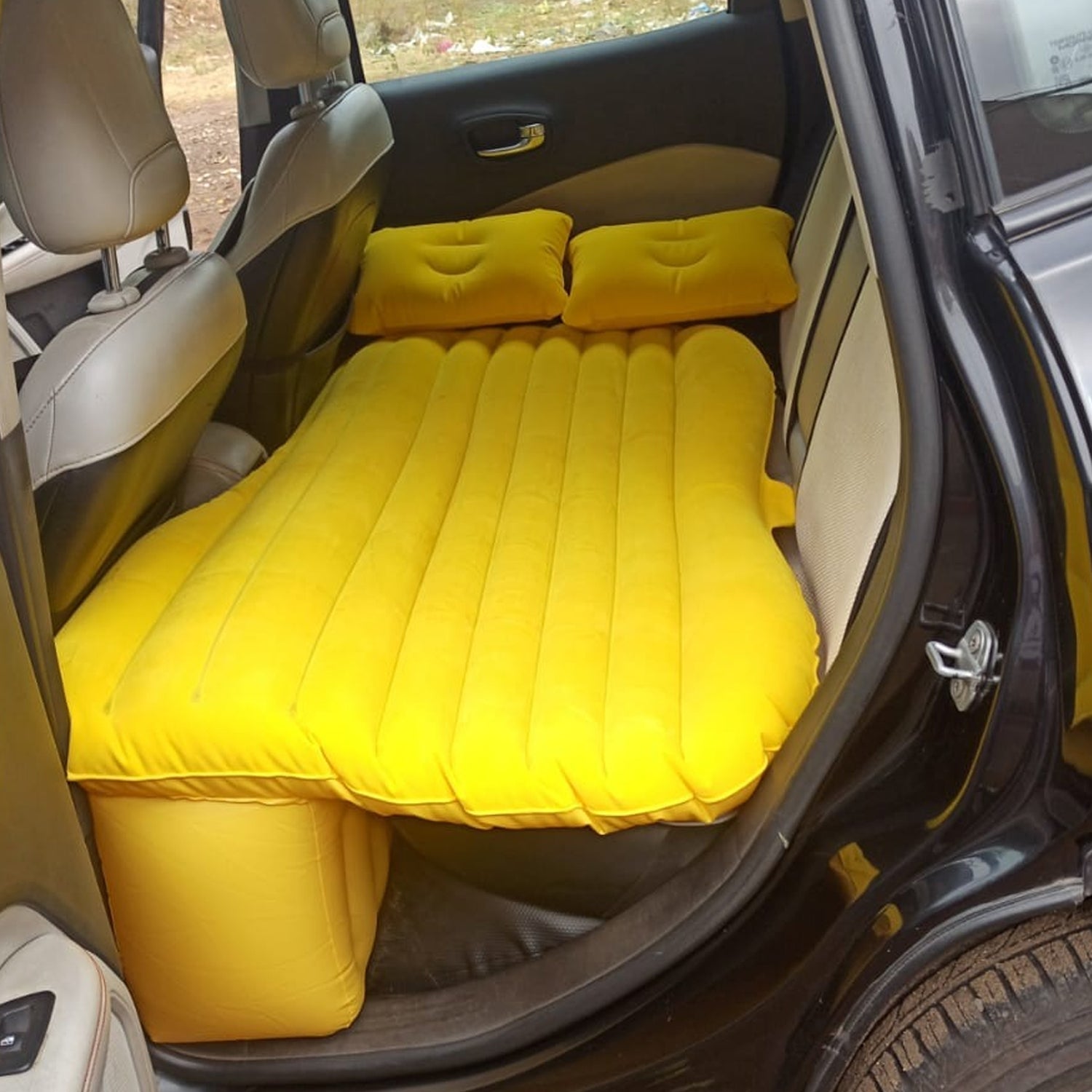 Comfy Car Camping: Inflatable Bed with Pillows & Pump (Portable)