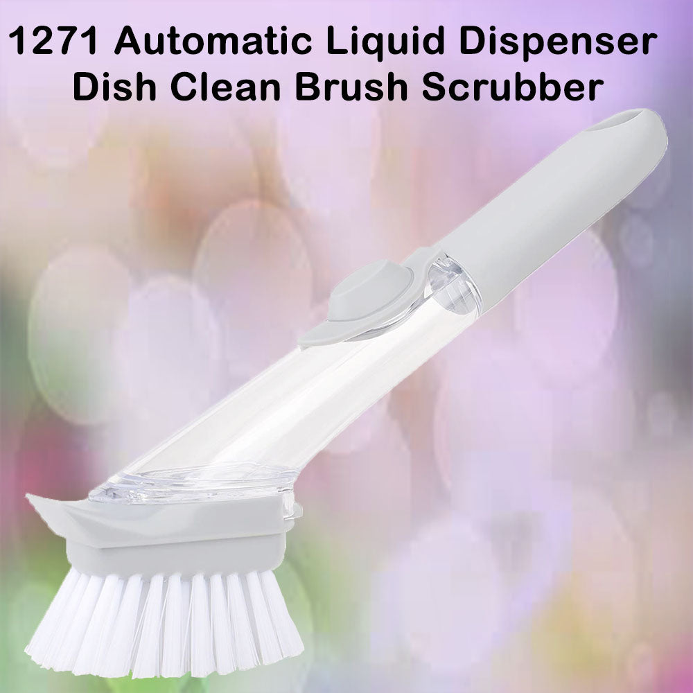 Home & Kitchen Cleaning Brushes, Scrubber, Soap Dispenser Scrub Brush for Pans Pots and Bathtub Sink (2 In 1)