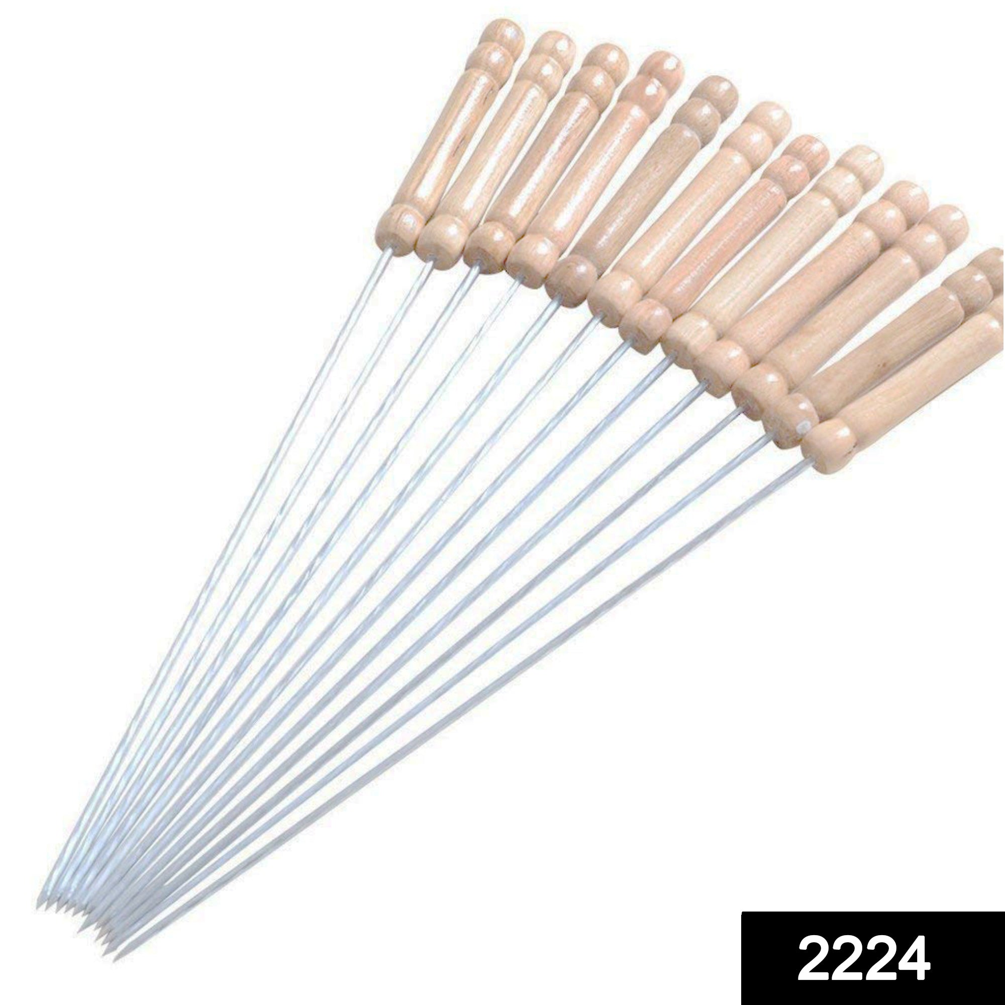 2224 BBQ Tandoor Skewers Grill Sticks for Barbecue (Pack of 12) 