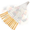 2228 Barbecue Skewers for BBQ Tandoor and Gril with Wooden Handle - Pack of 12 