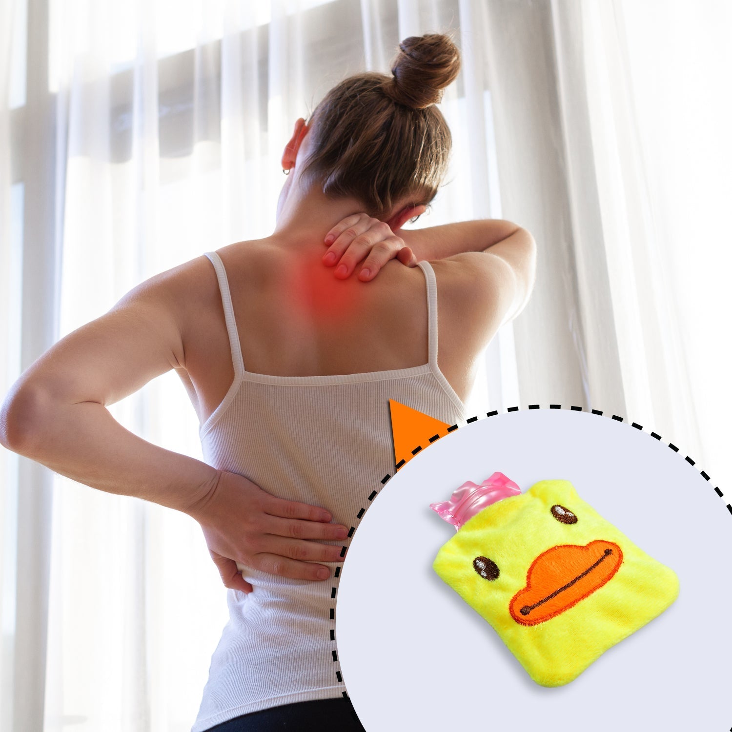 6511 Yellow Duck small Hot Water Bag with Cover for Pain Relief, Neck, Shoulder Pain and Hand, Feet Warmer, Menstrual Cramps. 