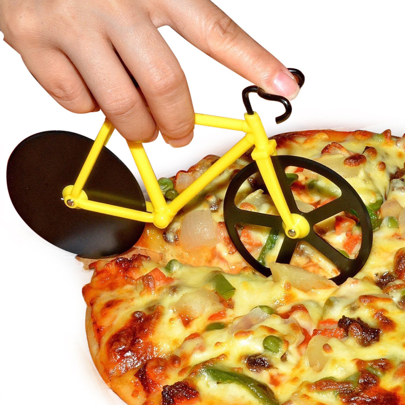 Bicycle Pizza Cutter (1 Pc): Stainless Steel, Unbreakable Handle