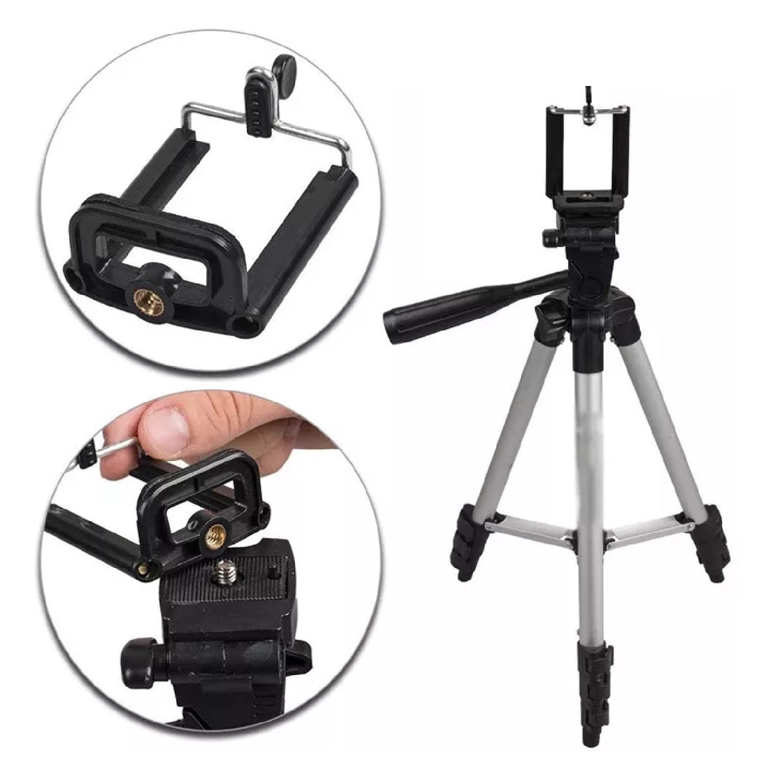 6253 Universal Lightweight Tripod with Mobile Phone Holder Mount & Carry Bag for All Smart Phones 