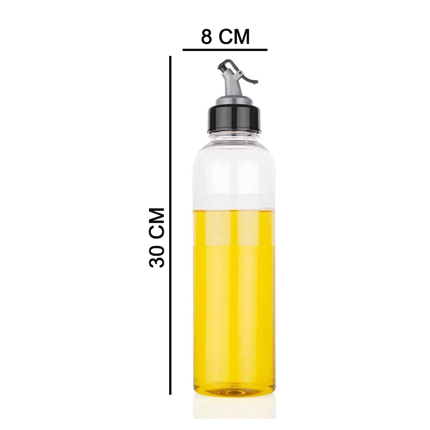 1ltr Plastic Oil Dispenser With Lid - Clear, Drip Free Spout, Controlled Use.