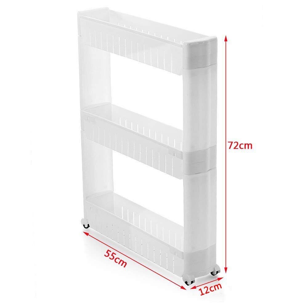 2173 Multipurpose 3 Layer Slim Side Space Saving Storage Organizer Rack Shelf 