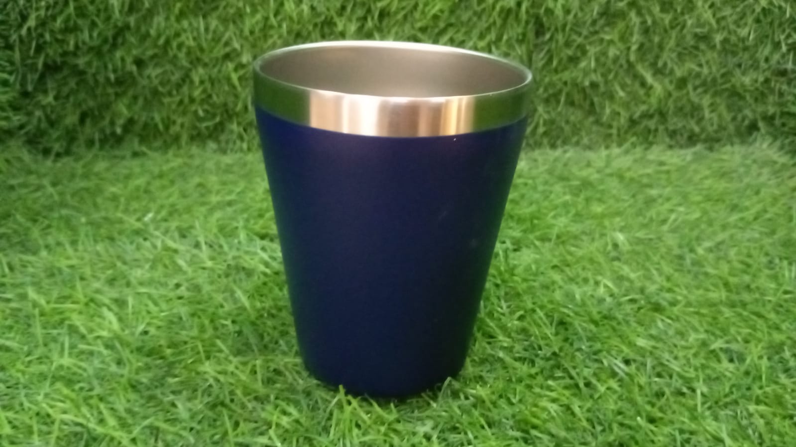 Stainless Steel Drinking Glass for Water, Milk Tea Coffee Lassi Glass Tumbler  Premium Blue Glass