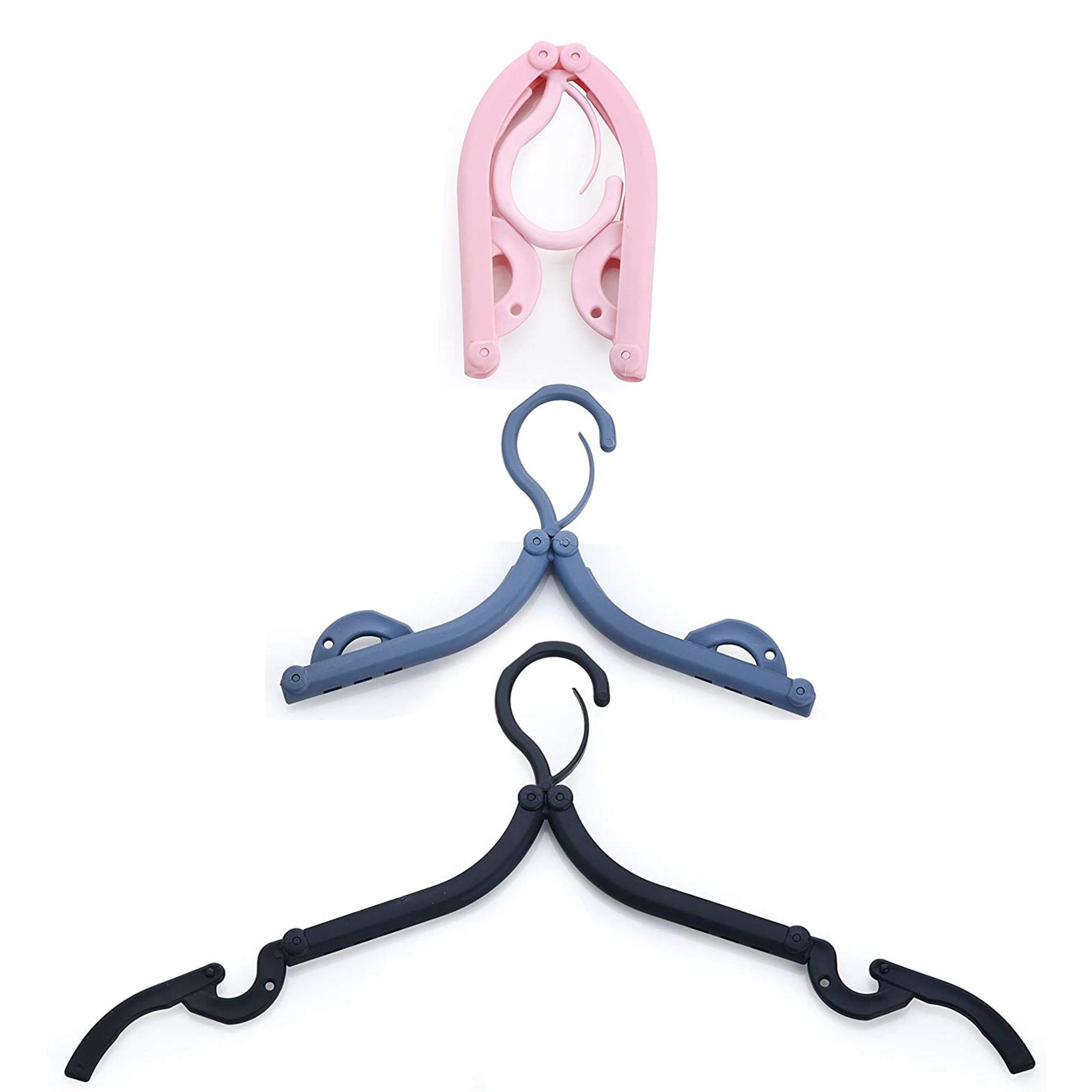 1432 Portable & Foldable Multicolor Plastic Hangers (1pc) 