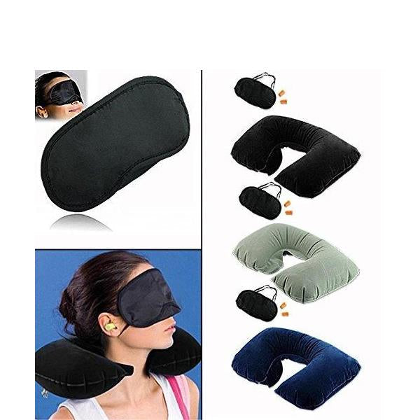 505 -3-in-1 Air Travel Kit with Pillow, Ear Buds & Eye Mask MPS Traders WITH BZ LOGO