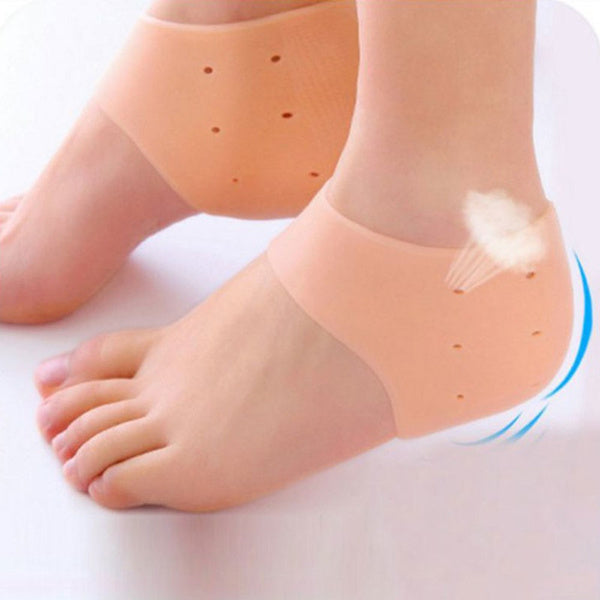 1475 Anti Crack Silicone Half Gel Heel And Foot Protector Moisturizing Socks 