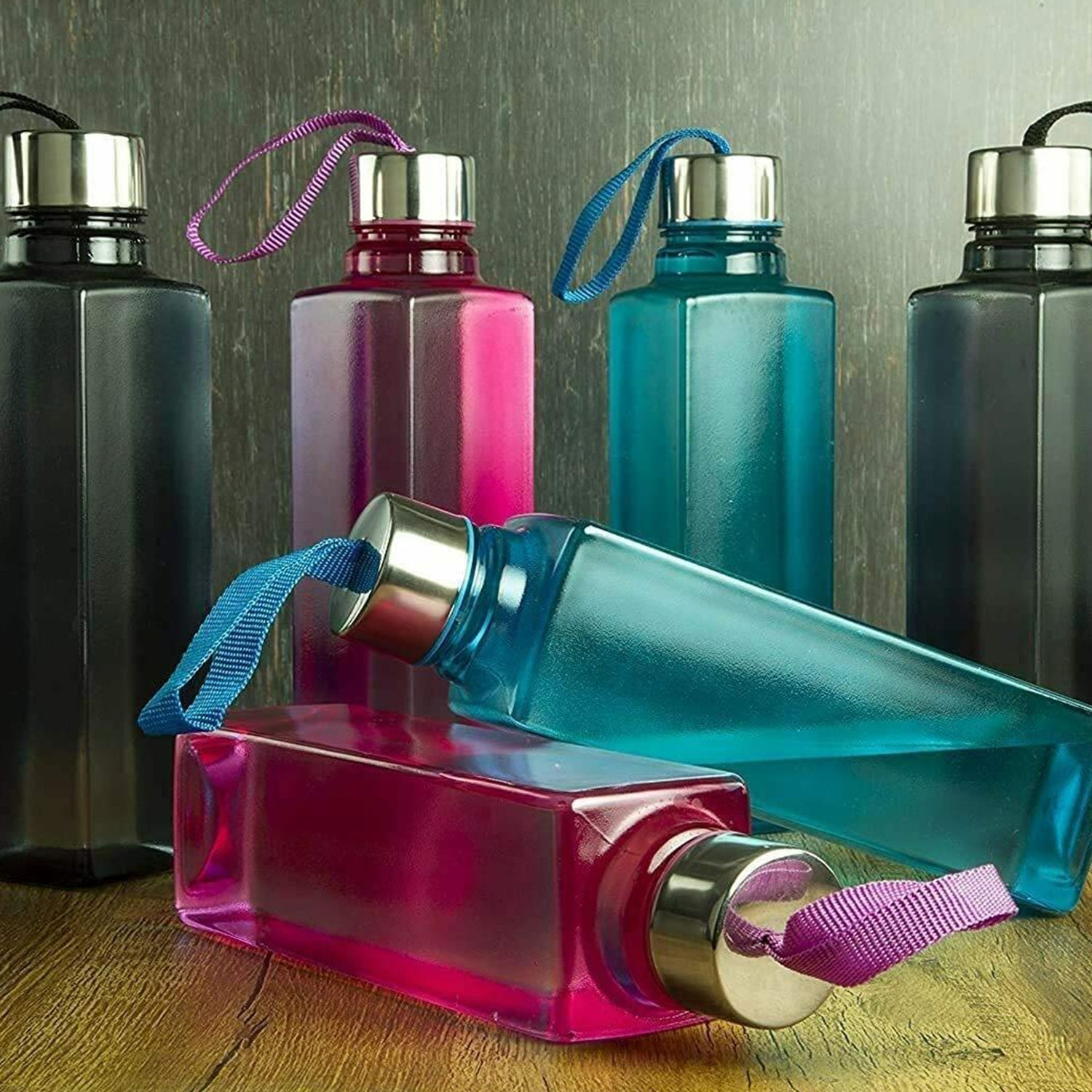 2669 3Pc Set Square Bottle 1000ml Used for storing water and beverages purposes for people. 