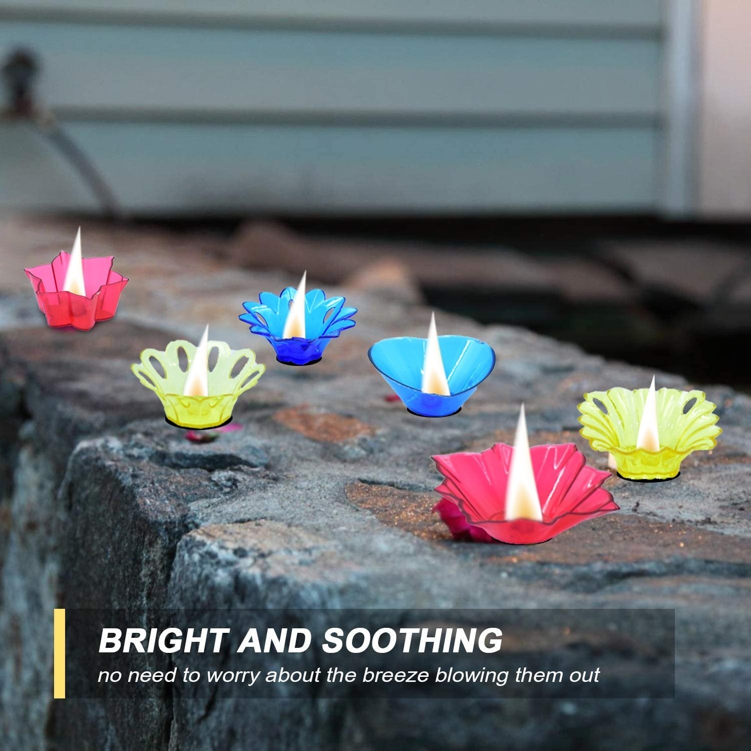 Plastic Candle Cup with Multi Shape Diwali Diya Cup (Multicolor) (12 Pcs Set)