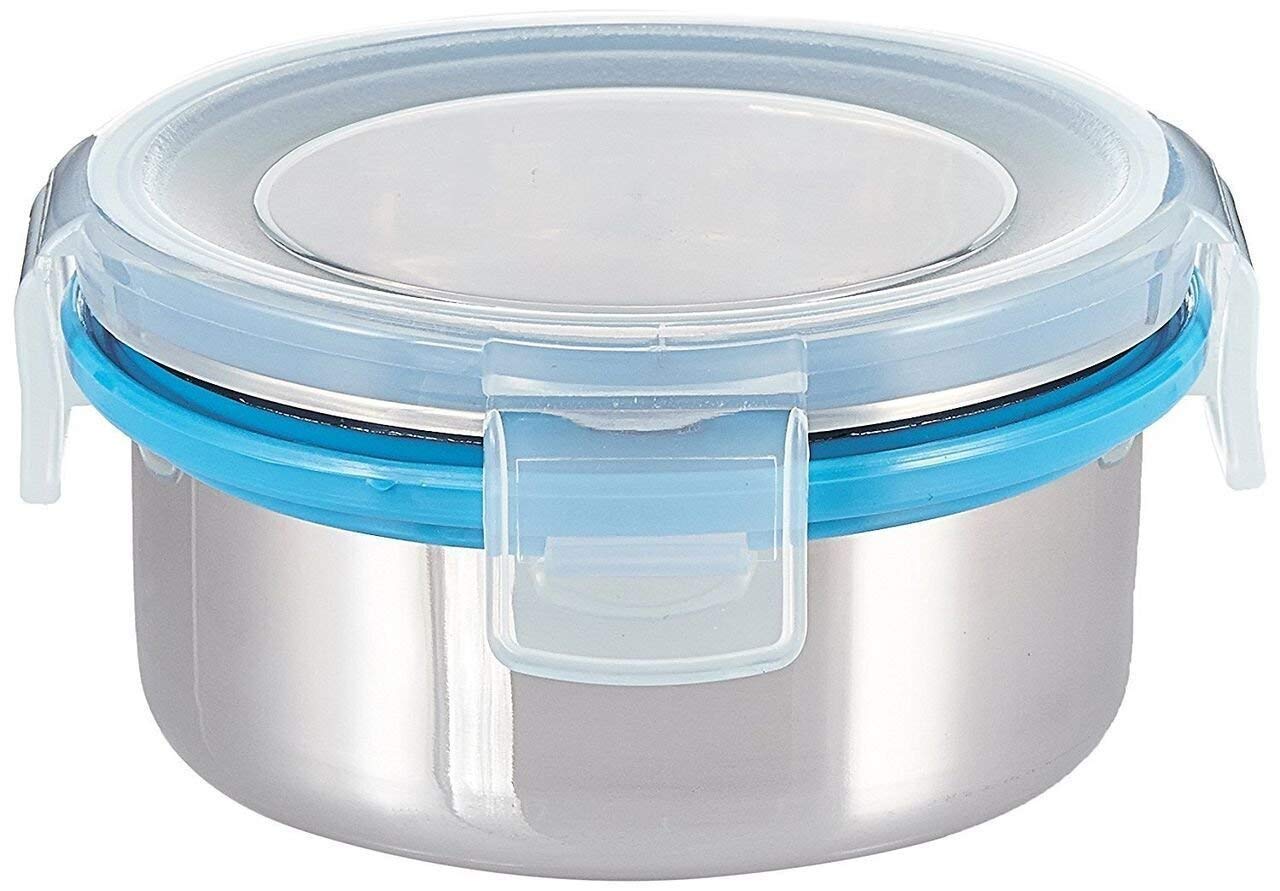 2201 Compact Stainless Steel Airtight Lunch Box Set - 4 pcs (3 Leakproof Containers and 1 Bottle) 