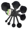 106 Plastic Measuring Cups and Spoons (8 Pcs, Black) MPS Traders