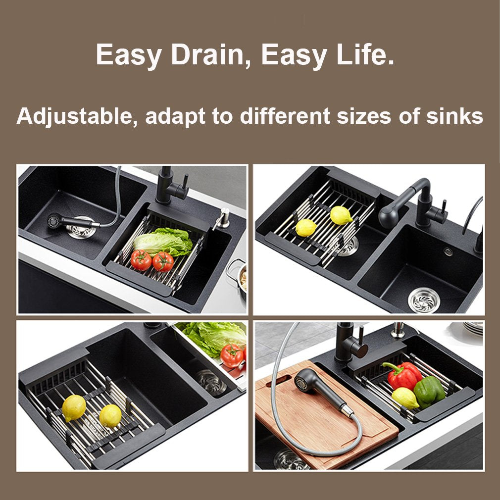 Stainless Steel Expandable Kitchen Sink Dish Drainer