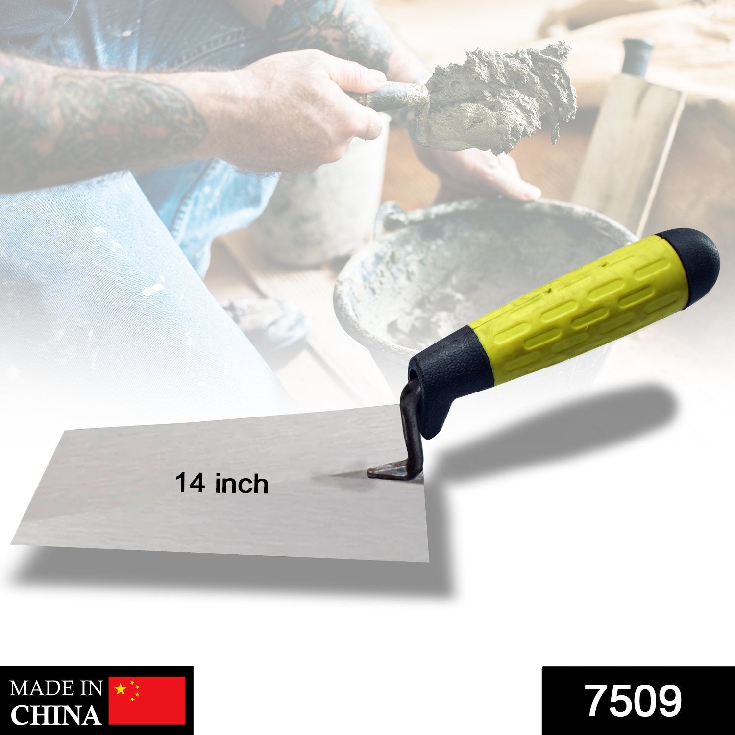 7509 Square Head Professional Render Plastering Trowel, Smooth Trowel 14 Inch 