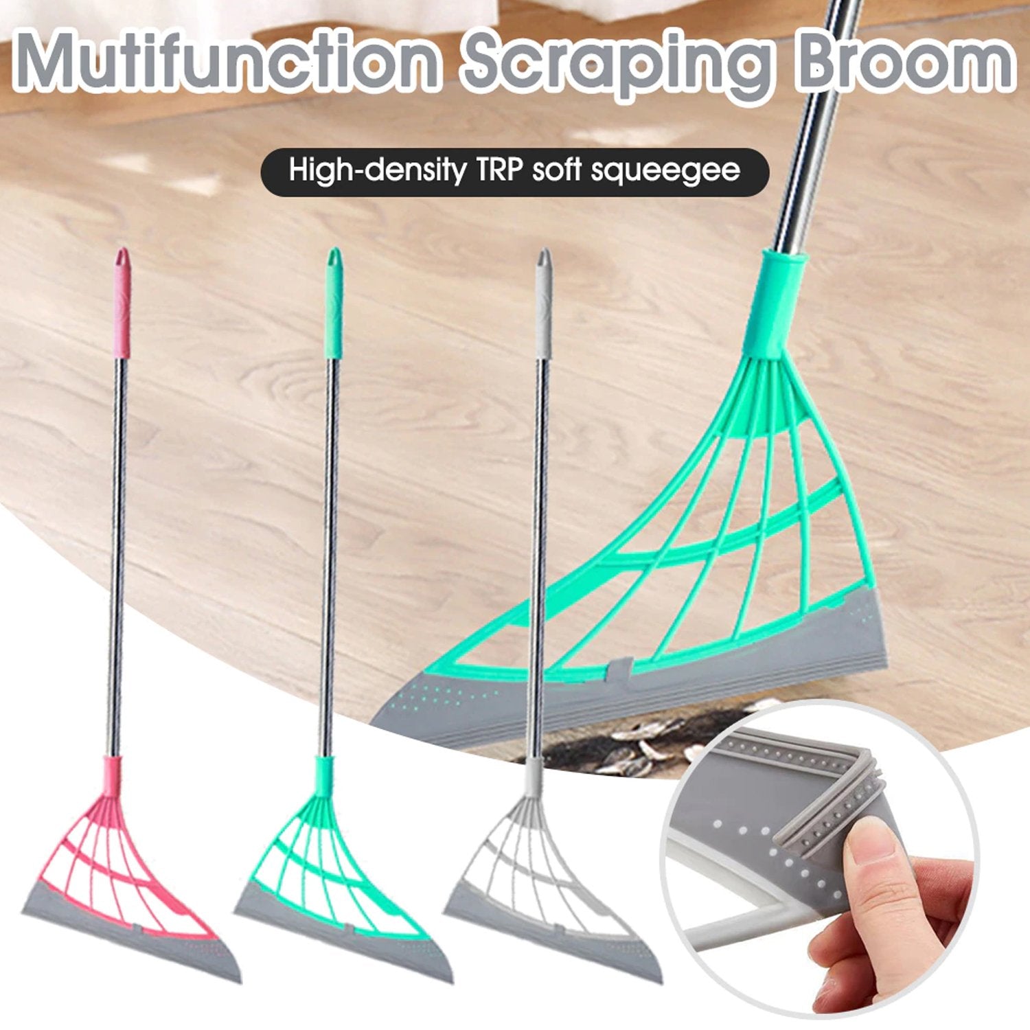 0525 Durable Eco-Friendly Broom with Scraper 