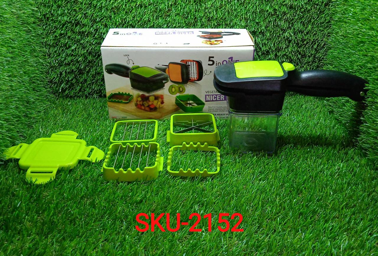 2152 Premium Vegetable Dicer Multi Chopper Set 5 in 1 Cutting Blades 