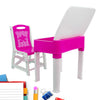 Study Table And Chair Set For Boys And Girls With Small Box Space For Pencils Plastic High Quality Study Table (Pink)