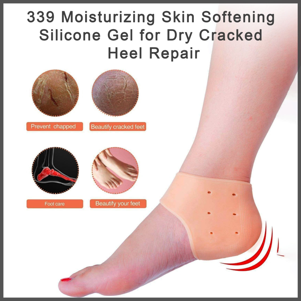 339 Moisturizing Skin Softening Silicone Gel for Dry Cracked Heel Repair (Multicolour) MPS Traders