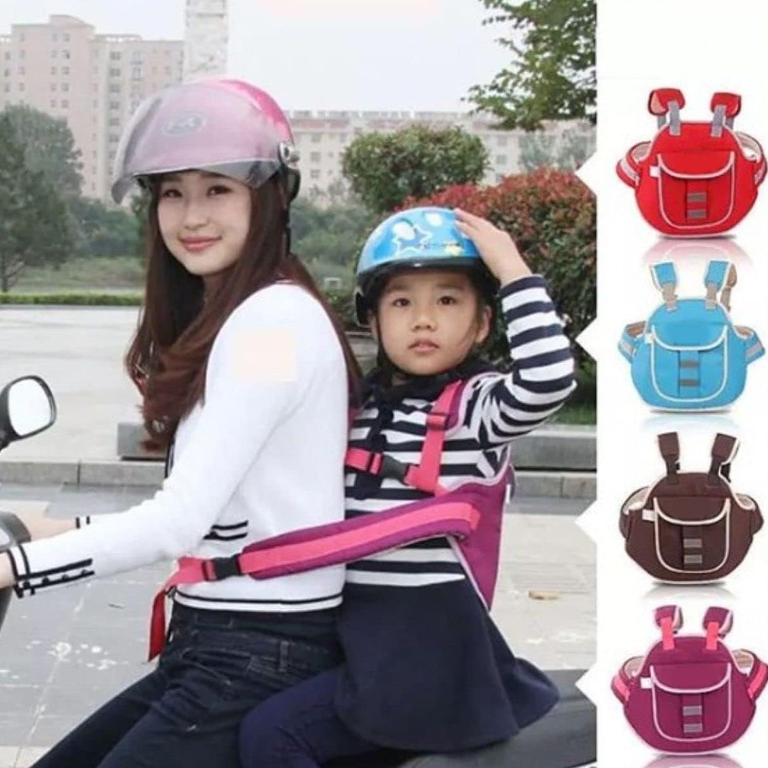 Baby Safety Belt For Kinds Carrier, Children Motorcycle Safety Harness - Child Ride Strap - Kids Vehicle Adjustable Safety Harness Strap for Two Wheeler Bike Horseback Riding Travel (1 Pc)