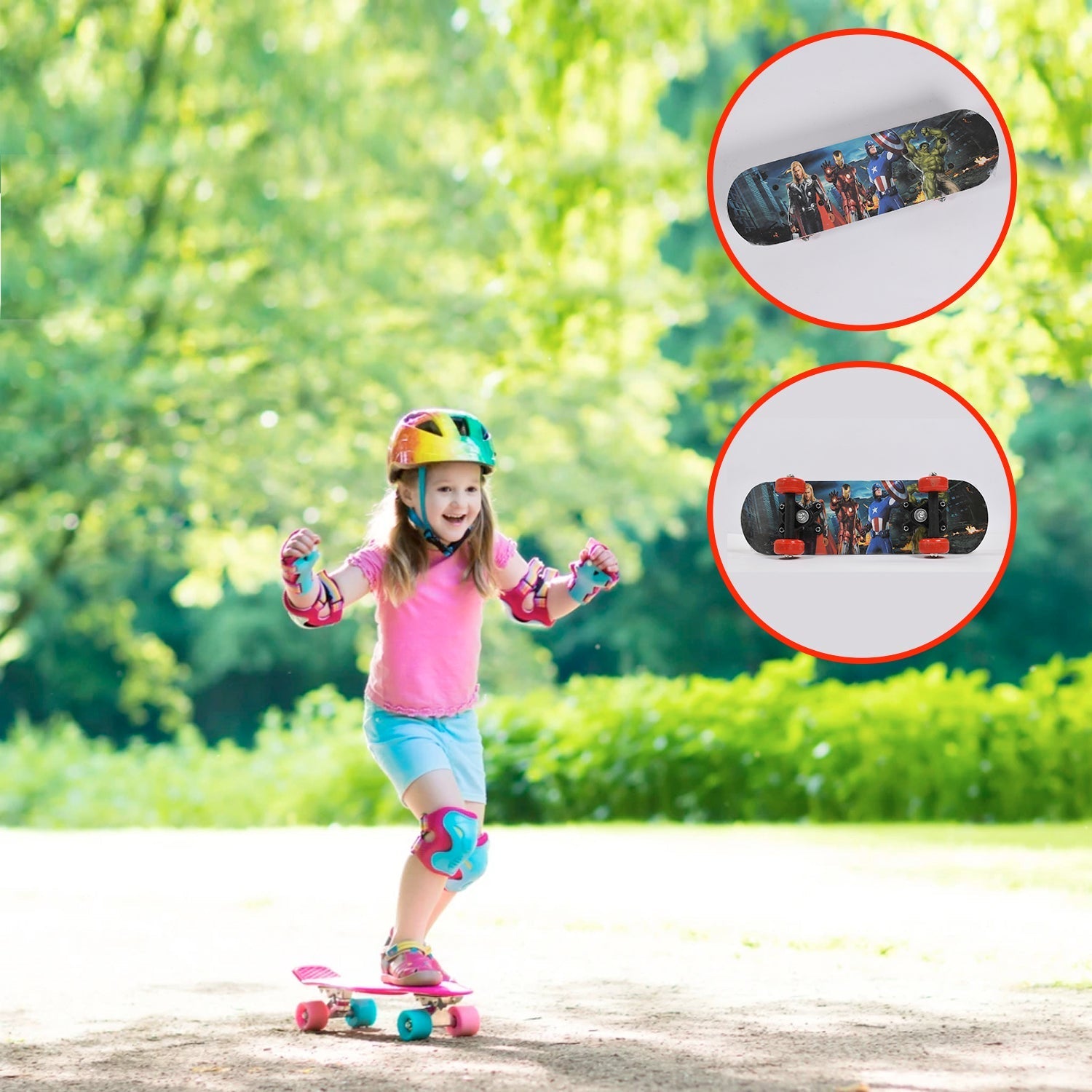 8042 Wood Skateboard Skating Board Lightweight Board Cool Skate Board for Beginner/Kids/Teens/Adult and Return Gift Item 