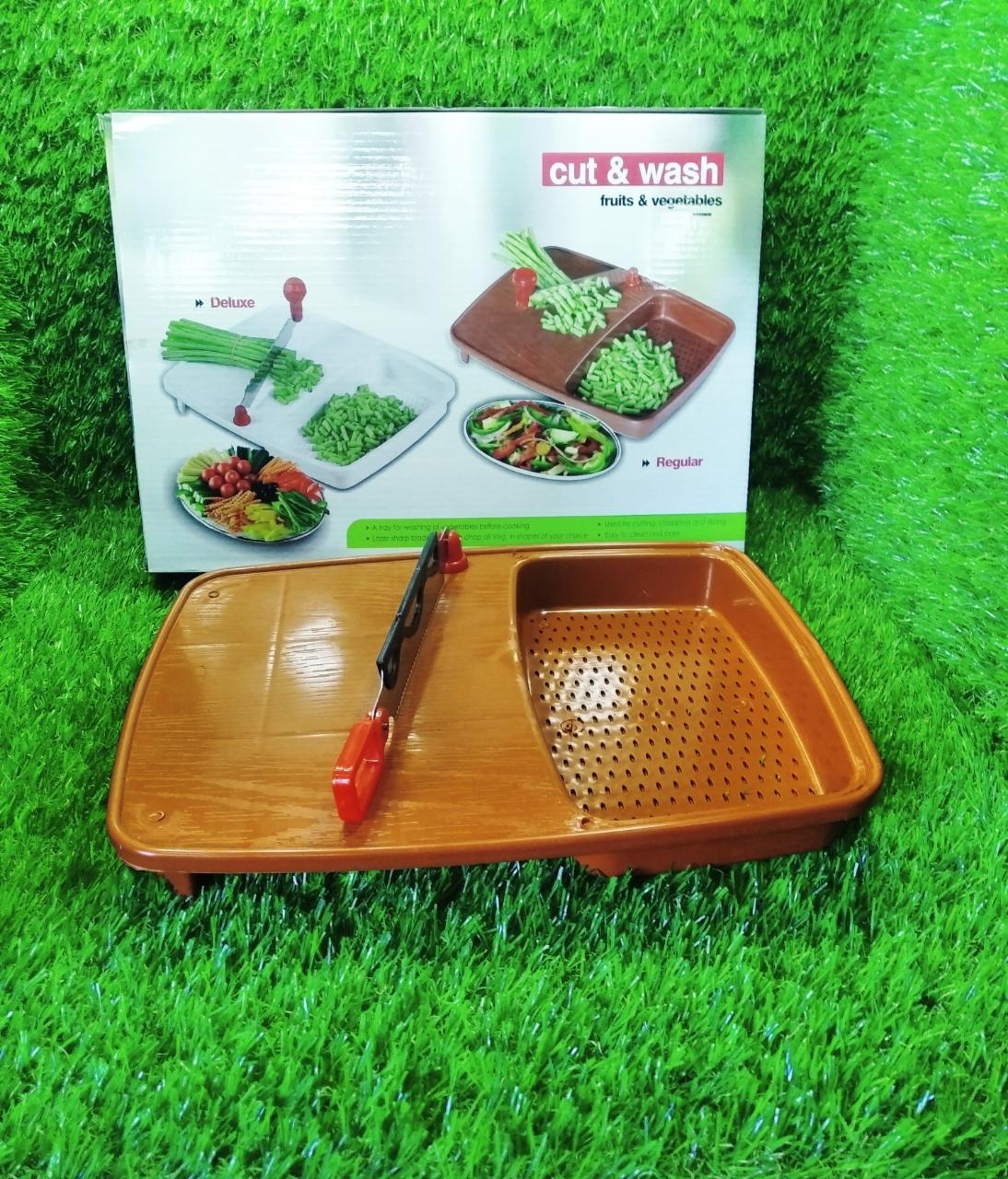 2687 Cut N Wash Box and tray used in all kinds of household kitchen purposes for cutting and washing within of fruits and vegetables. 